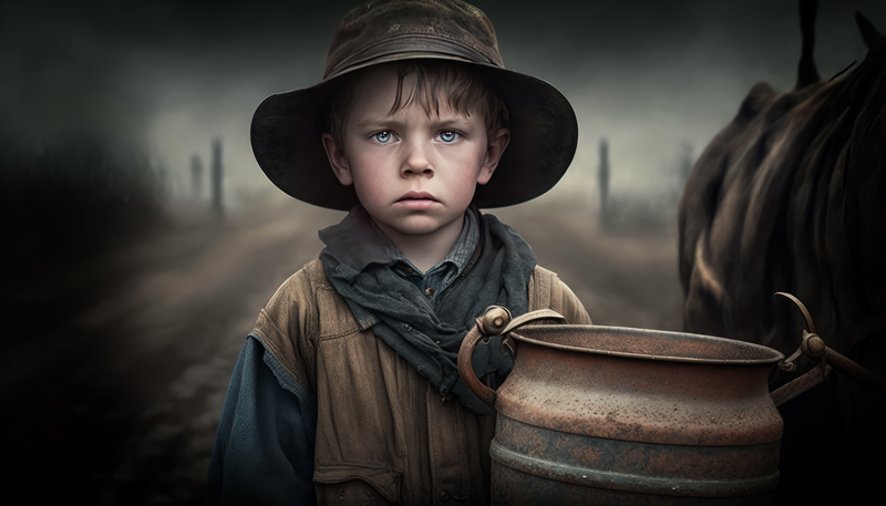 Young Boy on a Country Road